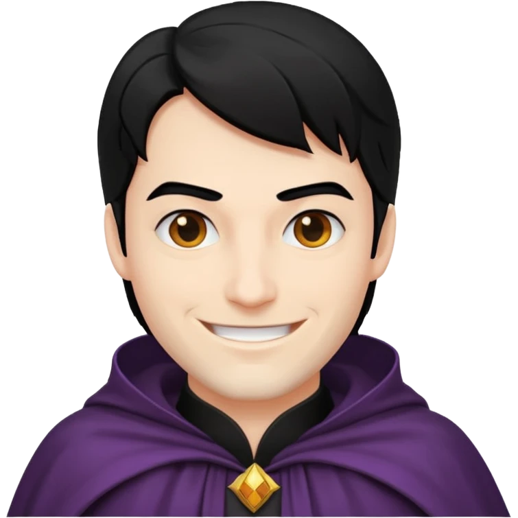 villain smiling with a white cloak , male emoji