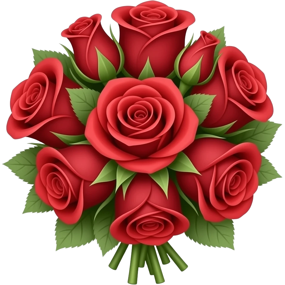 Ramo de rosas rojas emoji