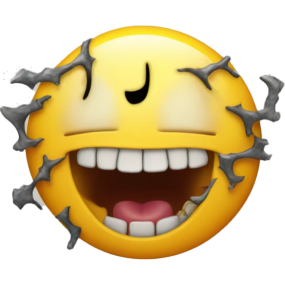 Smiley face with rotten teeth emoji