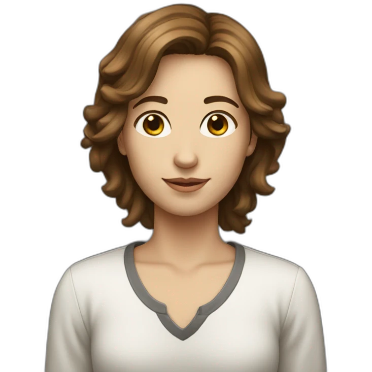 Person with brown hair tall white emoji