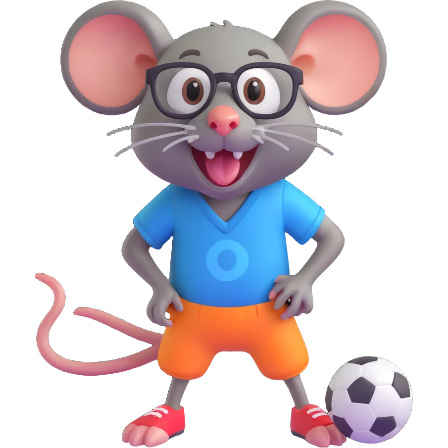 laughing, evil, scary rat playing football, wearing glasses emoji