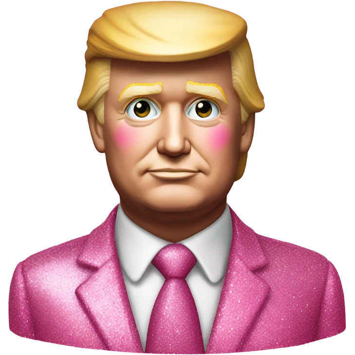 Pink ombre realistic Donald Trump Statue with Glitter  emoji