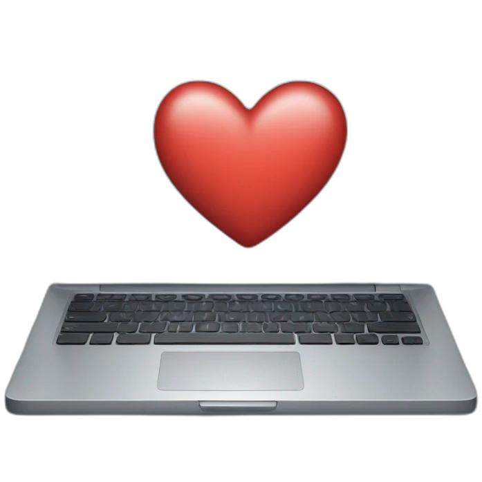 laptop with a heart on the screen emoji