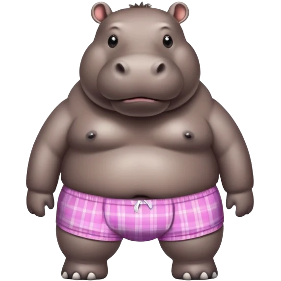 Hippo wearing boxers emoji
