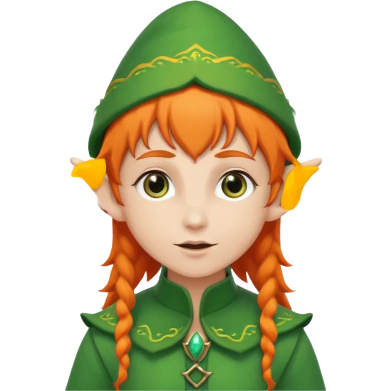 elf with orange hair and green hat emoji