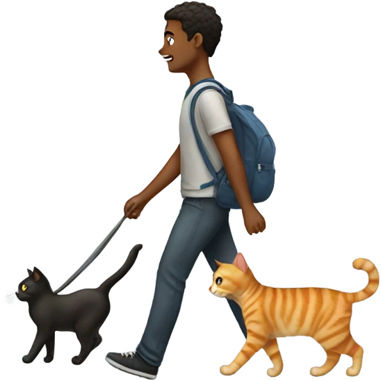walking with cat emoji