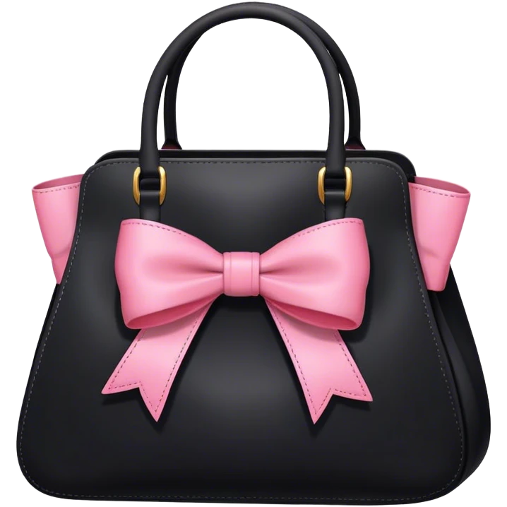 black bag with pink bows on the handles emoji