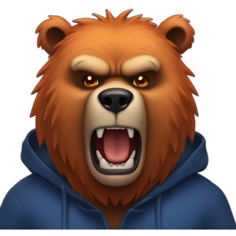 Dark blue orange bear angry 🐻 body emoji