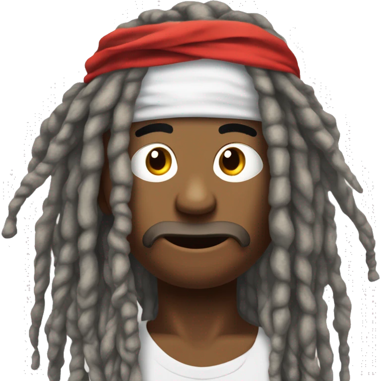 Dreadhead face palm red bandana in right hand. Wig th mind cloud with tge word Ridikulous  emoji