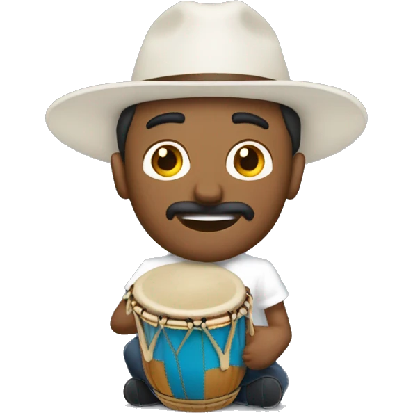 HOMBRE BLANCO SENTADO TOCANGO DOS CONGAS emoji