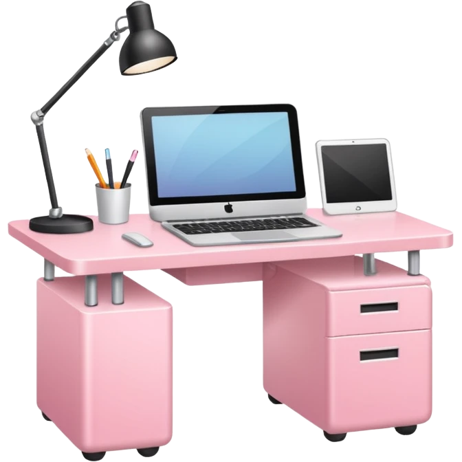Light pink work desk emoji