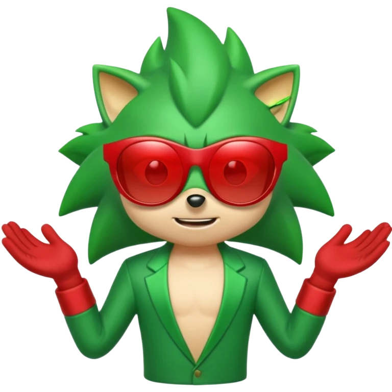 Red Sonic with Green Shades And Aura
 emoji