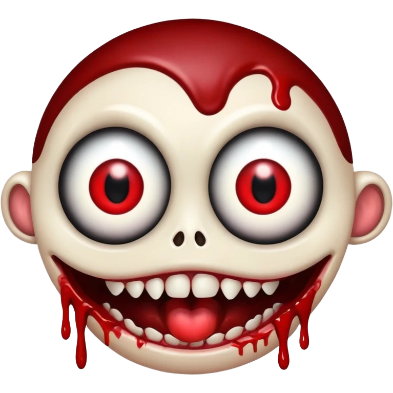 black creature with big mouth big eye face and blinding blood arms emoji