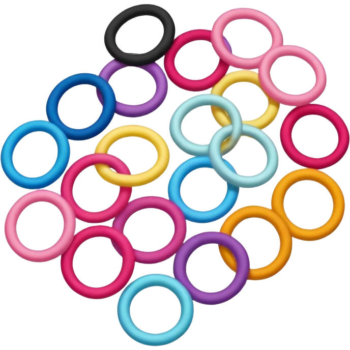 hair tie for tying hair，colourful emoji