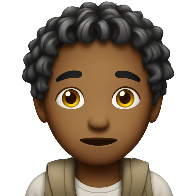Sad boy with locs emoji