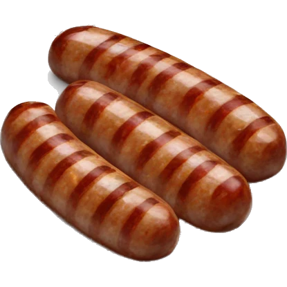 Grilled minced meat in the shape of a sausage 10 of them. has grilled stripes and is ona plate. emoji