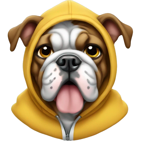 Bulldog wearing hoodie emoji