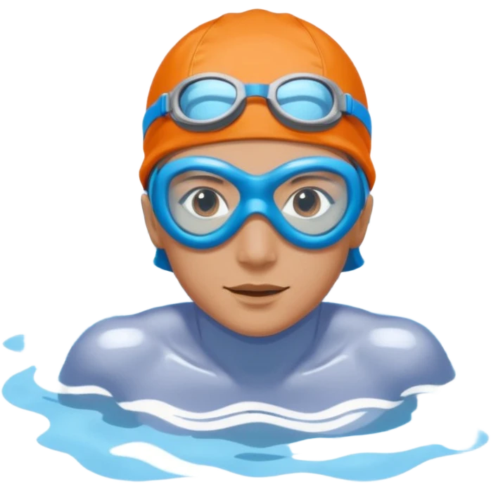 person swimming laps in pool zoomed out showing lap swiming  emoji