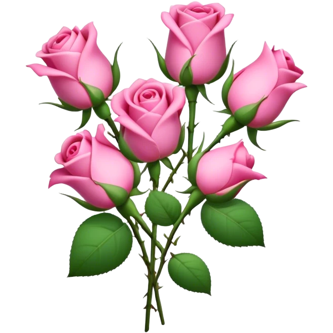 A small bunch of rosebuds, partially closed, symbolizing new beginnings, love, or growth emoji