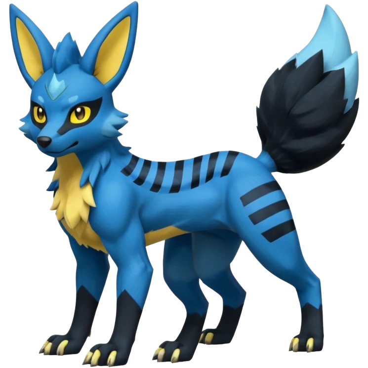 Lucario-Umbreon-Zeraora-Fakémon-hybrid-creature (full body)  emoji