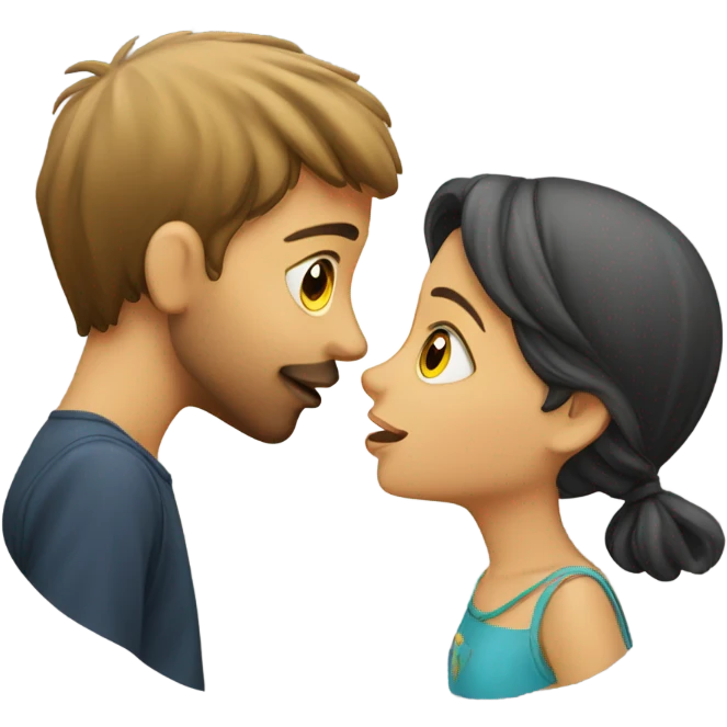 A French boy kissing an Iranian girl emoji