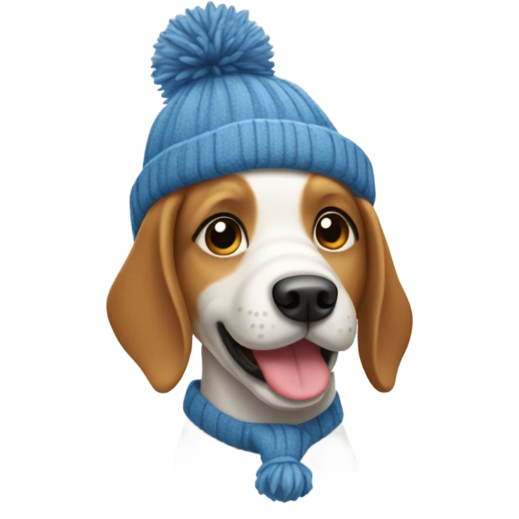 dog with a winter hat and wagging tail  emoji