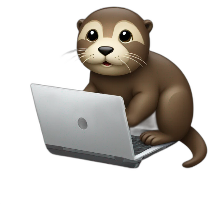 Coding laptop otter emoji
