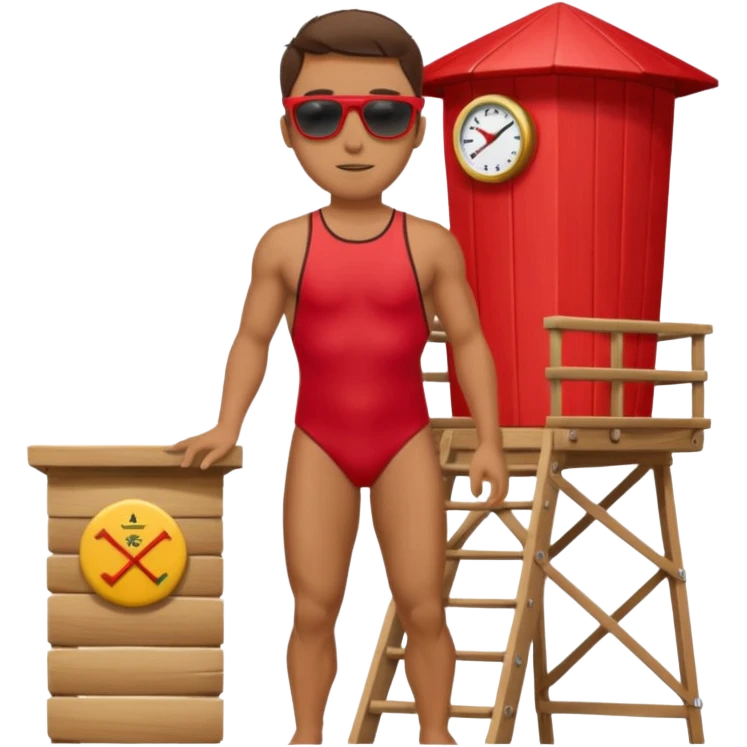 Lifeguard on watch tower emoji