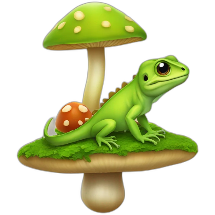 Lizard on mushroom emoji