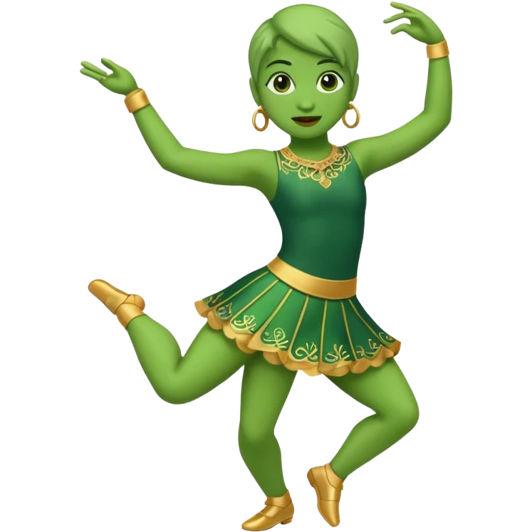 un numero 3 bailando en un fondo verde emoji