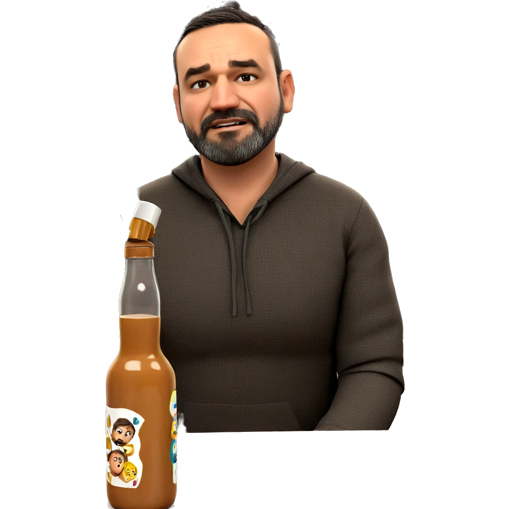 bearded boy with bottle emoji