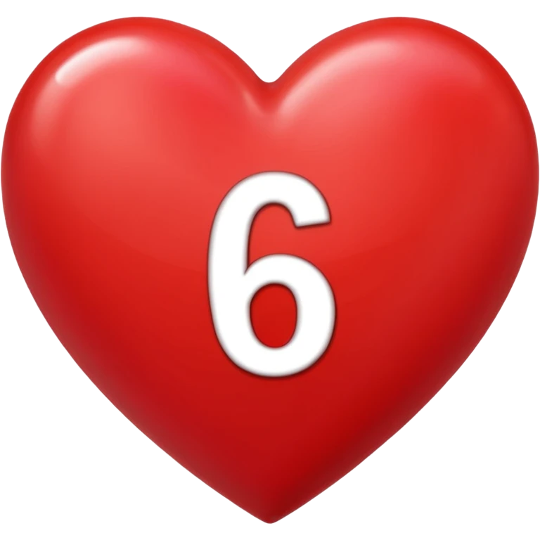 Red heart with 6 in it emoji