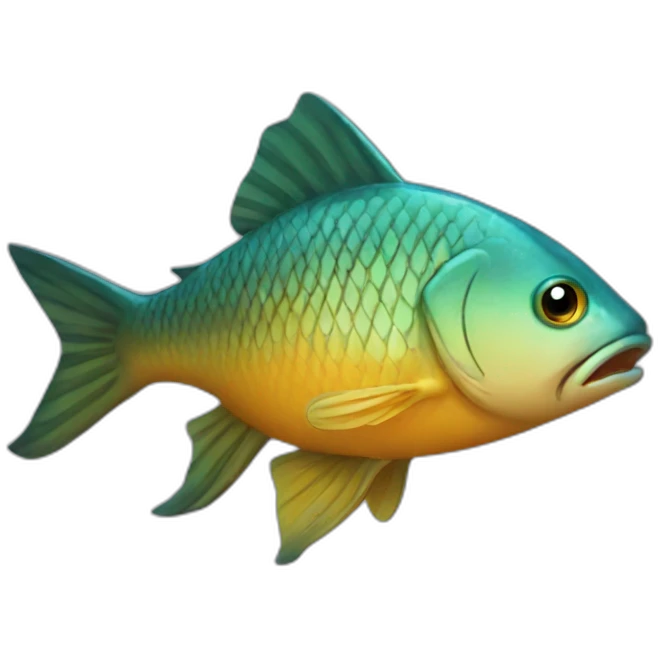Chat sur un poisson emoji