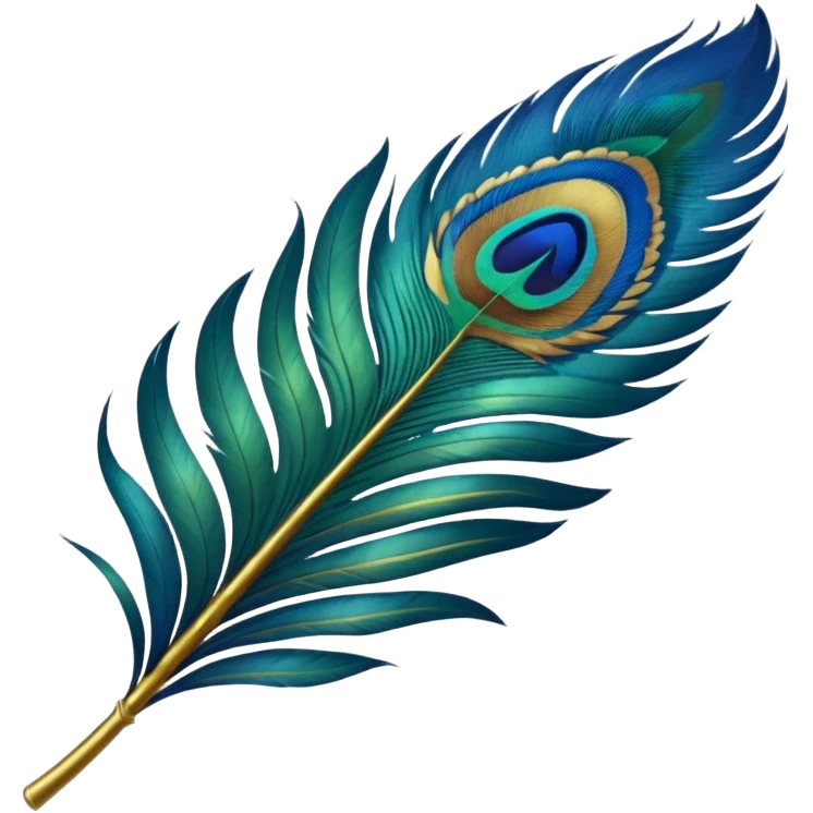 Peacock feather single simple emoji