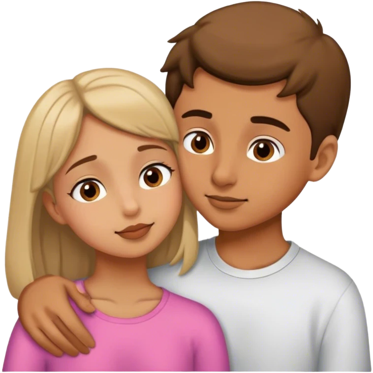 A boy and girl nuzzling noses emoji