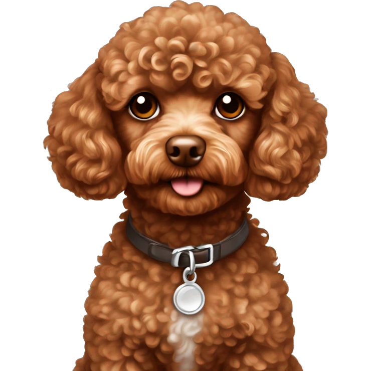 toy poodle red brown with white spot on chest emoji