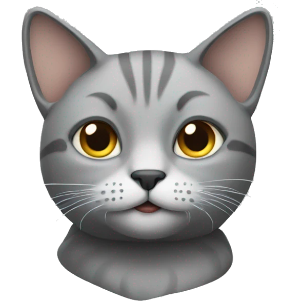 A cat with folded years grey  emoji