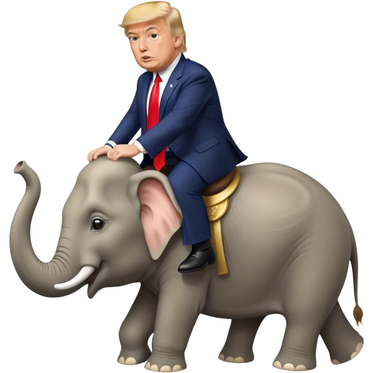 Donald trump riding an elephant  emoji