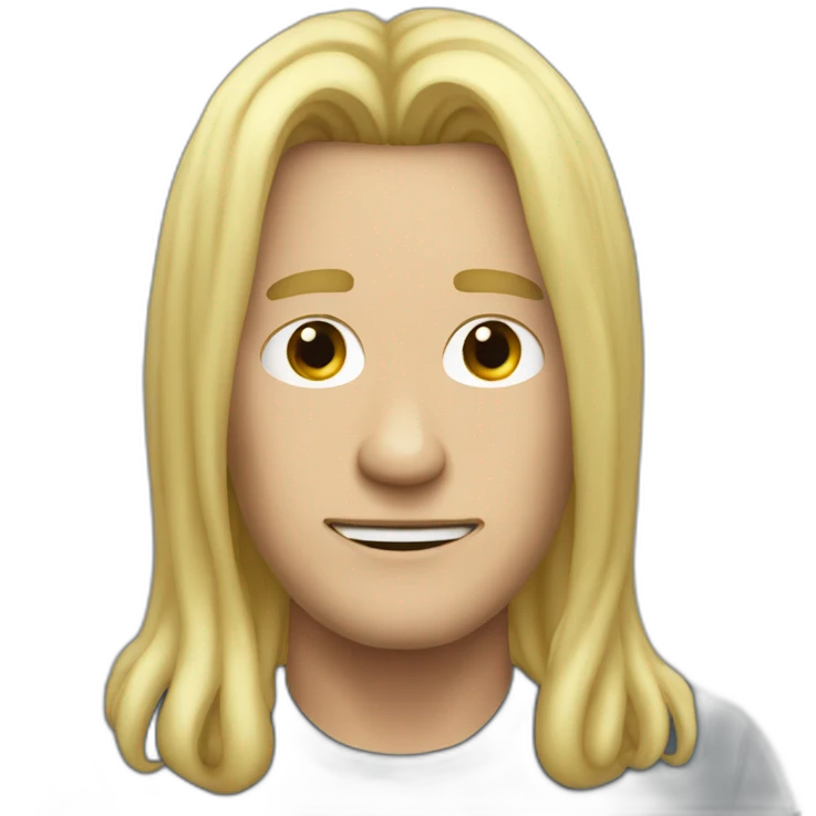 ロン毛 is blonde long haired middle aged man emoji