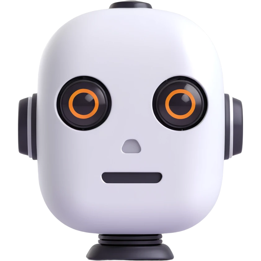 friendly and modern robot face AI themed emoji emoji