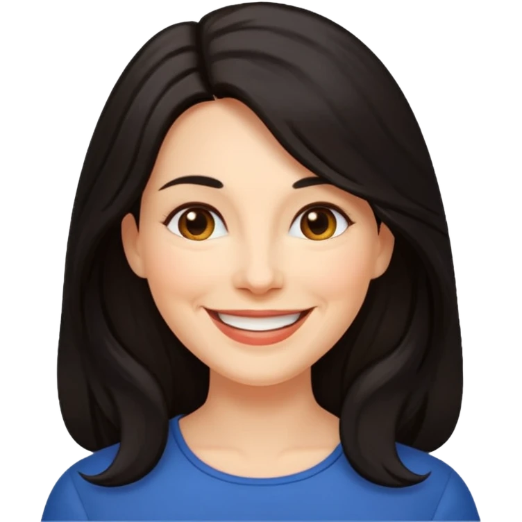 Mature woman with long dark hair emoji