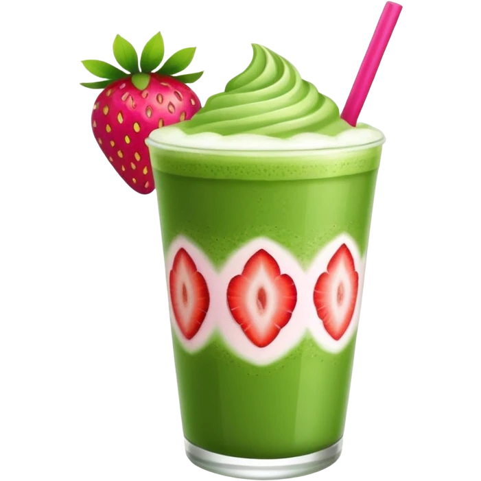 Matcha and strawberry drink  emoji