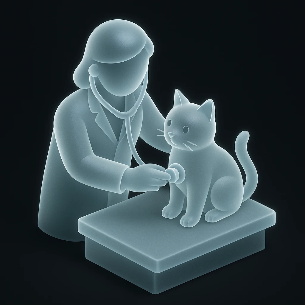 veterinarian examining a cat emoji
