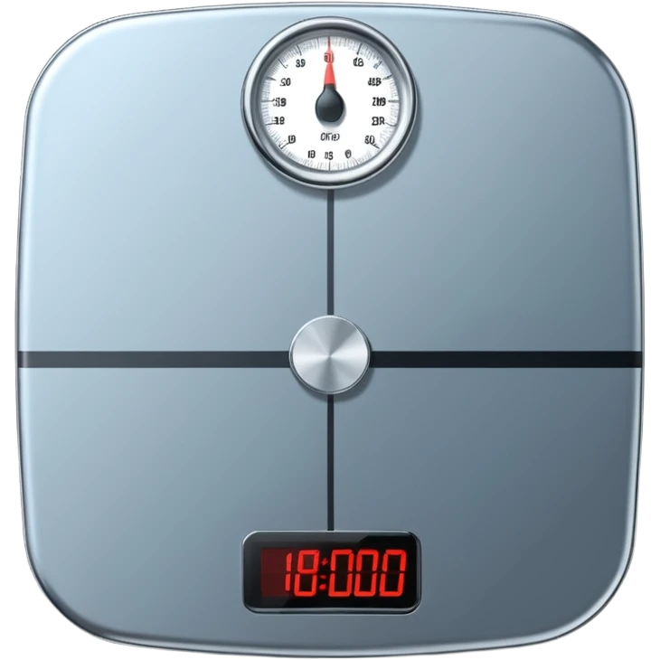 Digital weight scale with 0:00 on it emoji