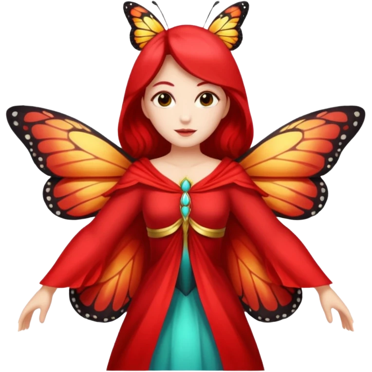 nature spirit woman dressed as butterfly herald red, wing sleeves spread emoji