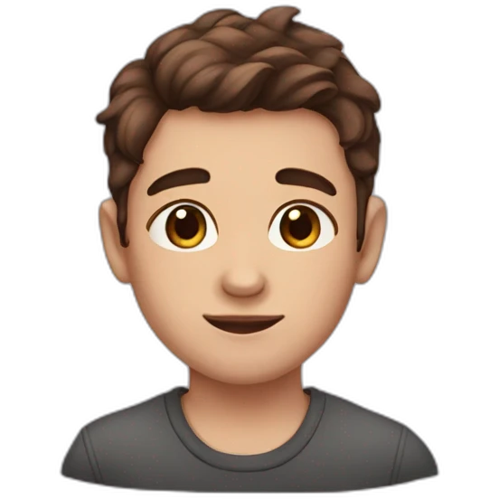 Boy with brown hair and birthmark onl right cheek emoji