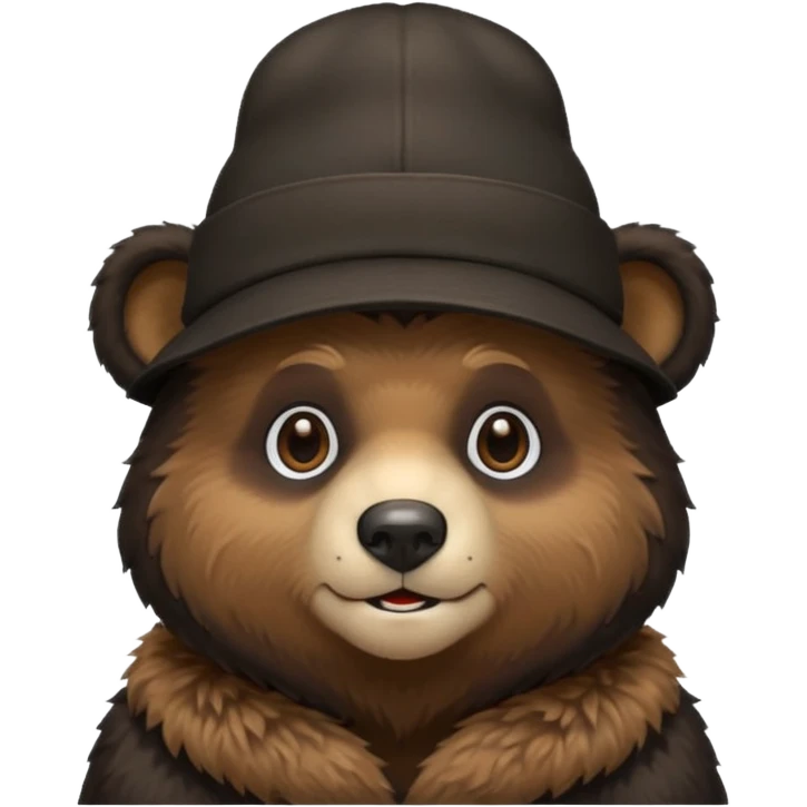 black bear with hat emoji