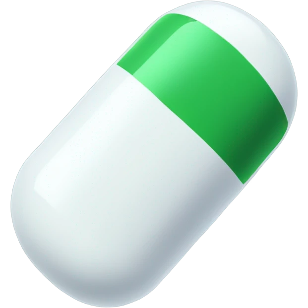 single green and white medicine pill emoji