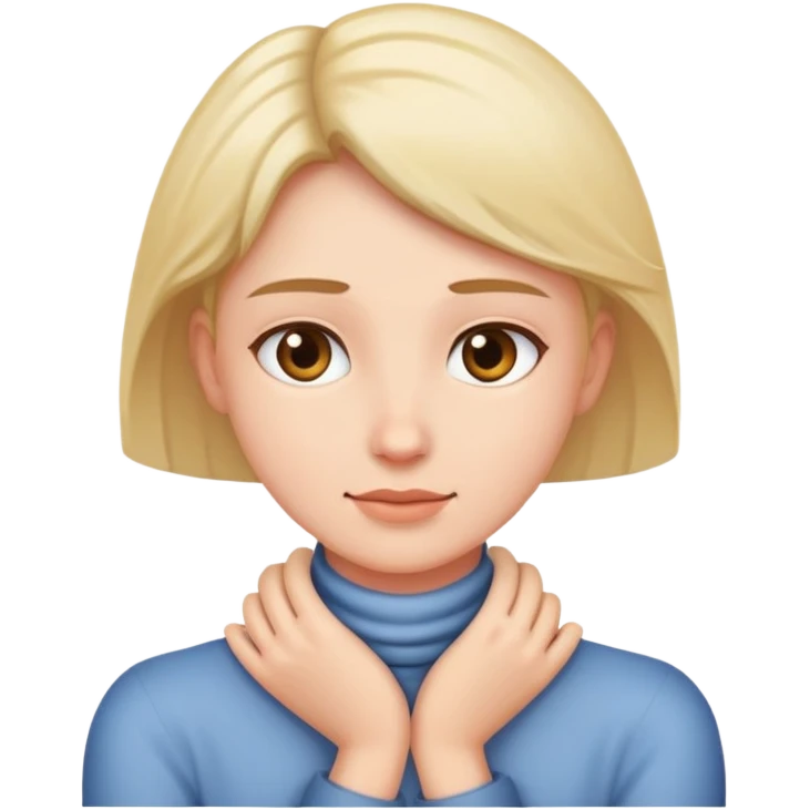 Person with hands around neck emoji