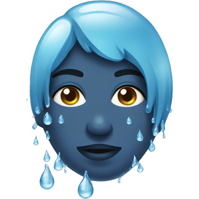 Water droplets on face emoji